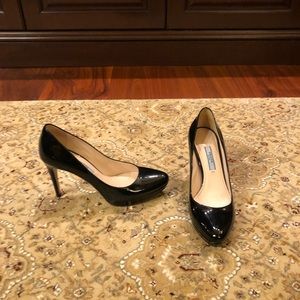 Prada black patent leather platform heels 👠